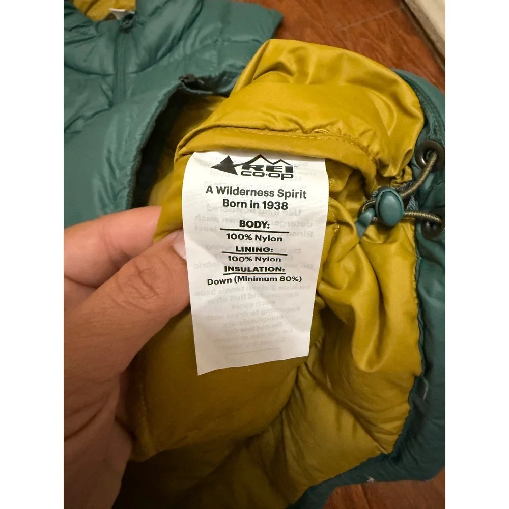 REI Co-op 650 Down Vest Womens Medium Teal Green Puffer Full Zip